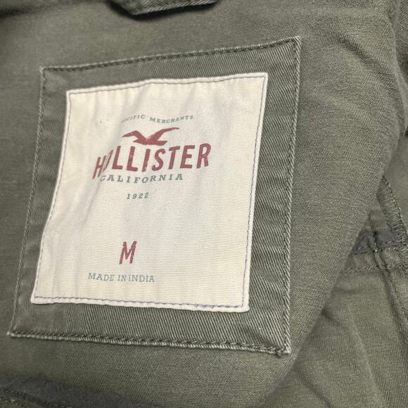 Y2K Hollister Olive Green Field Jacket Womens Medium Logo Utility Vintage - Picture 5 of 6